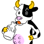牛がミルクを飲んでいる画像です。